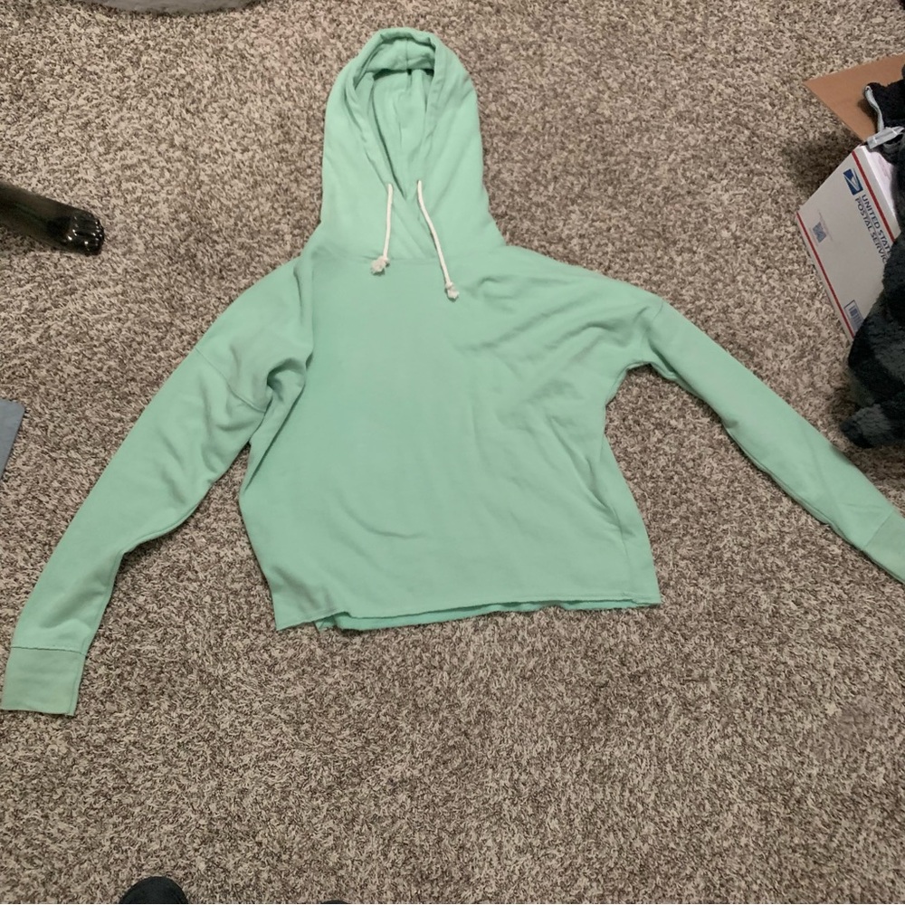 J. America Light Green Women's Hoodie, Size Medium